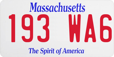 MA license plate 193WA6