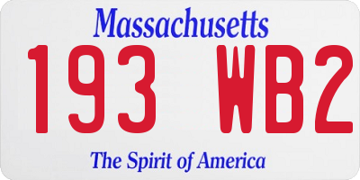 MA license plate 193WB2