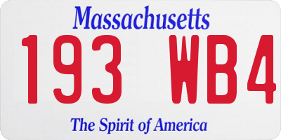 MA license plate 193WB4
