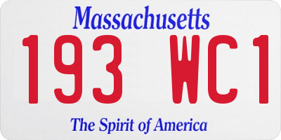 MA license plate 193WC1