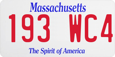 MA license plate 193WC4