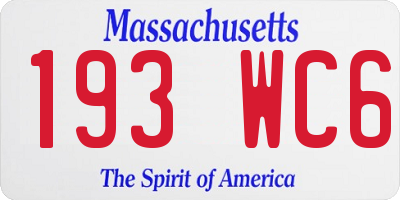 MA license plate 193WC6