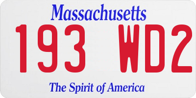 MA license plate 193WD2