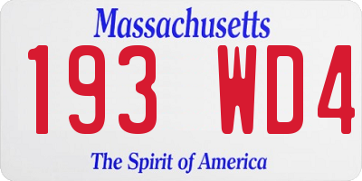 MA license plate 193WD4