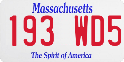 MA license plate 193WD5