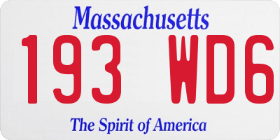 MA license plate 193WD6