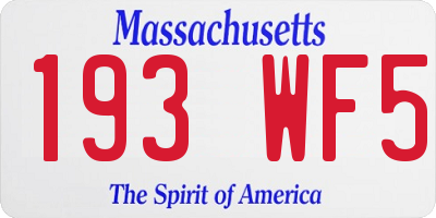 MA license plate 193WF5