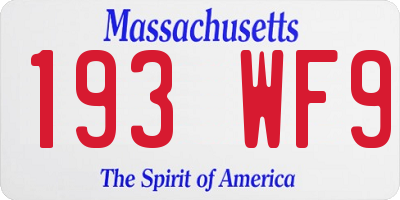 MA license plate 193WF9