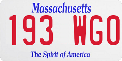 MA license plate 193WG0