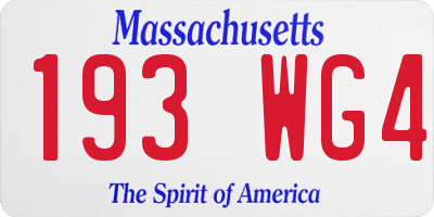 MA license plate 193WG4