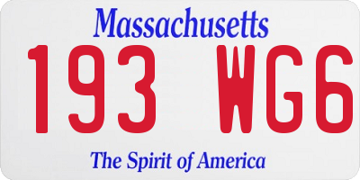 MA license plate 193WG6