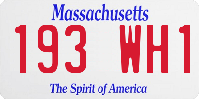 MA license plate 193WH1
