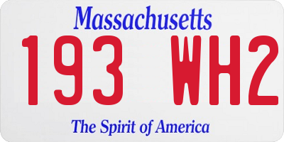 MA license plate 193WH2