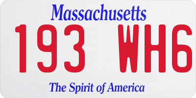 MA license plate 193WH6