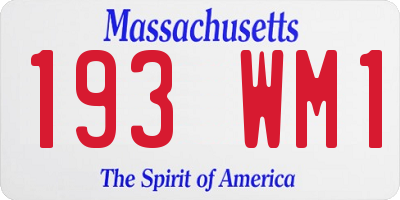 MA license plate 193WM1
