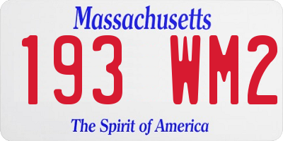 MA license plate 193WM2
