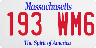 MA license plate 193WM6