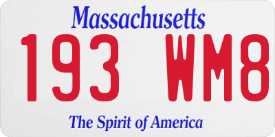MA license plate 193WM8