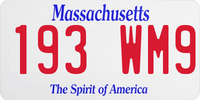 MA license plate 193WM9