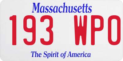 MA license plate 193WP0