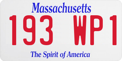 MA license plate 193WP1
