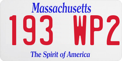 MA license plate 193WP2