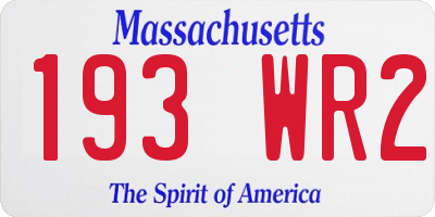 MA license plate 193WR2