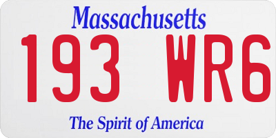 MA license plate 193WR6