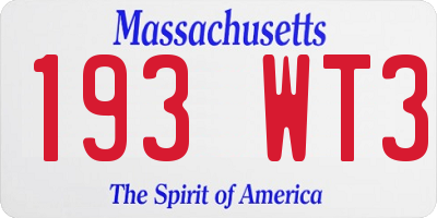 MA license plate 193WT3