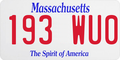 MA license plate 193WU0