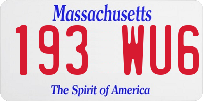 MA license plate 193WU6