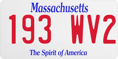 MA license plate 193WV2