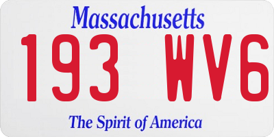 MA license plate 193WV6