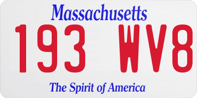 MA license plate 193WV8