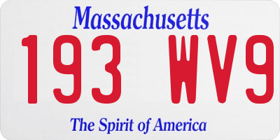 MA license plate 193WV9