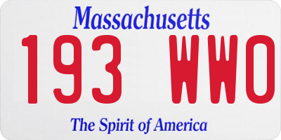 MA license plate 193WW0