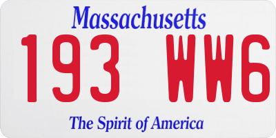 MA license plate 193WW6