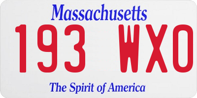 MA license plate 193WX0