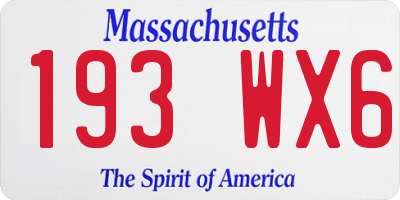 MA license plate 193WX6