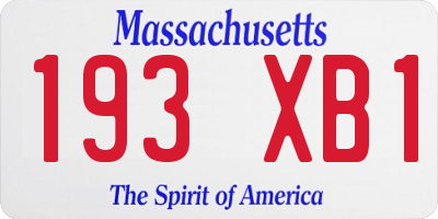 MA license plate 193XB1