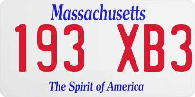 MA license plate 193XB3