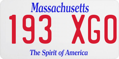 MA license plate 193XG0