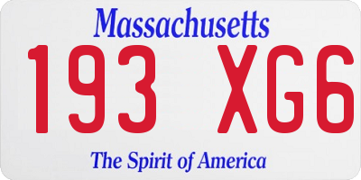 MA license plate 193XG6