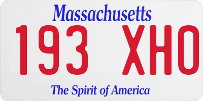 MA license plate 193XH0