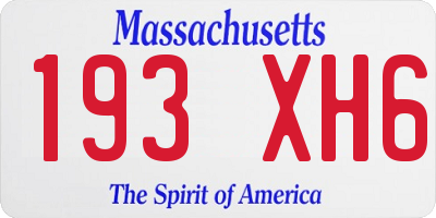 MA license plate 193XH6