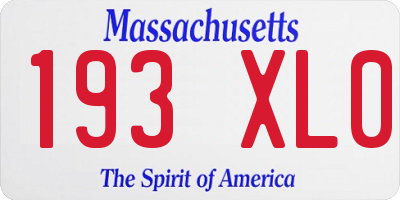 MA license plate 193XL0