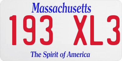 MA license plate 193XL3