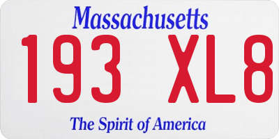 MA license plate 193XL8