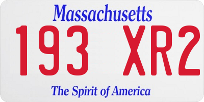 MA license plate 193XR2