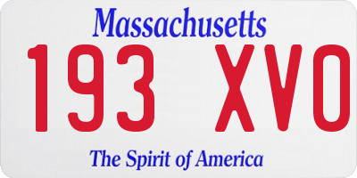 MA license plate 193XV0
